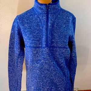 NWT sz SAntigua Men's Fortune 1/4 Zip Sweater Knit Pullover Dark Royal Heather